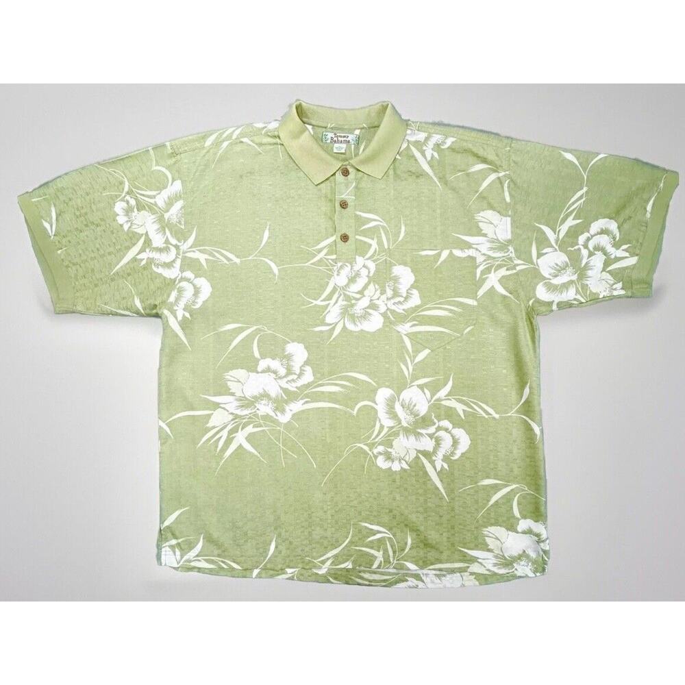 VTG Tommy Bahama Shirt Men's XL Green Preppy Casual Golf Hawaiian Button Up Silk